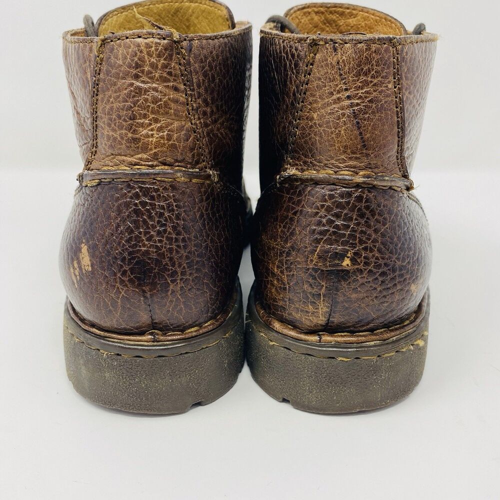 Born Mens 9.5 Brown Pebbled Leather Distressed Chukka Ankle Boots Lace-Up Preppy - Picture 7 of 16